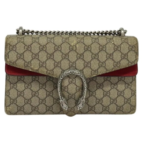 GUCCI GG Supreme Chain Dionysus Bag PVC Beige Silver 400249 Auth bs28270 - Picture 2 of 16